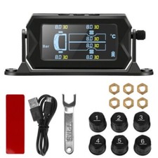 Caravan TPMS Truck Trailer Solar Tyre Pressure Monitoring System 6 Wheel Sensors