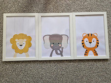 Cute Safari Layered pictures, in Frames, perfect for nursery or kids room