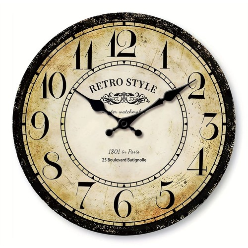 Retro wooden wall clock paris - clock,