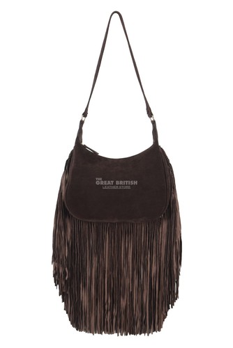 Women boho fringe - women's, suede