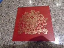 Dieu et mon droit  GOLD GILT ON RED BUCKRAM ON STIFF 2mm CARD   ARMORIAL upcycle