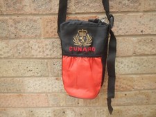 CUNARD CRUSIE  LINER SHIP WINE BOTTLE BAG , RED/BLACK , DRAWSTRING 