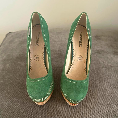 Vanessa green suede platform - green,