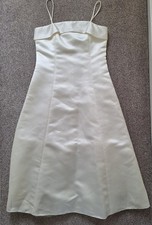 Wedding Dress Age 12 Sequin Neck pearl White Satin Prom Party Bridesmaid