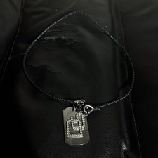Dolce&Gabbana Men Dog Tag Plate Necklace Silver DG Lgo Luxury Stylish Italian