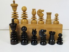 Antique club size chess set - antique,