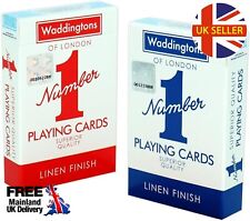 Waddingtons No.1 Classic Playing Cards Decks of Blue & Red Poker Game - Original