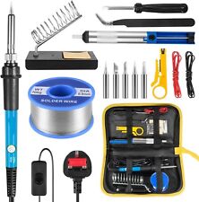 Soldering Iron Kit 60W Electronics Welding Irons Solder Tools Adjustable Wire UK