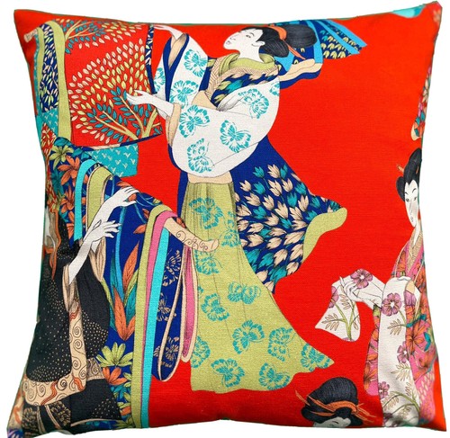 Red cushion cover oriental - red,
