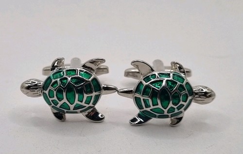 Pair silver plated green - of,