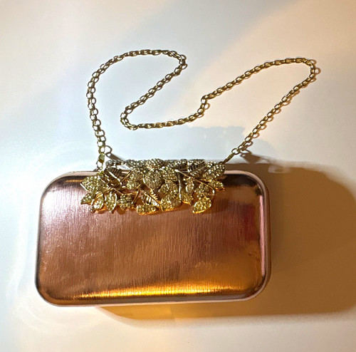 Quiz gold metallic box clutch - metallic,