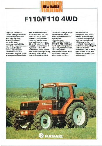 Fiat f110 tractor - f110, (4x2