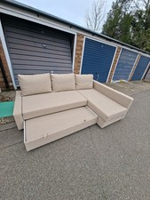 IKEA FRIHETEN Sofa bed corner, beige, virtually unused from new 225 x 150