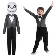 Kids Boys The Nightmare Before Christmas Jack Skellington Cosplay Costume Prop