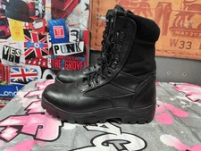 GRAFTERS M668AZ TOP GUN COMBAT BLACK FULL LEATHER BOOTS, UK6