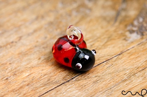 Handmade mini glass ladybird - mini,