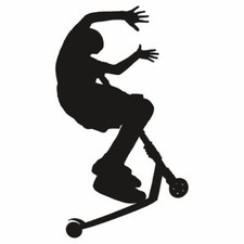 Scooter Stunt Vinyl Wall Decal with Name