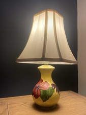 Moorcroft Hibiscus Lamp and shade, Vintage (50s/60s) Yellow Floral Pottery