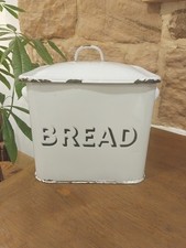 Vintage 1930s White Enamel Bread Bin,  Country  Kitchen, Vintage Kitchenware 