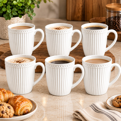 White ceramic mugs 380ml - white,
