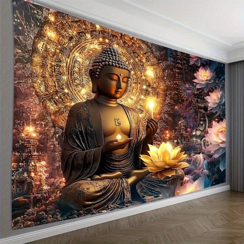 Large buddhist lotus candle - large,