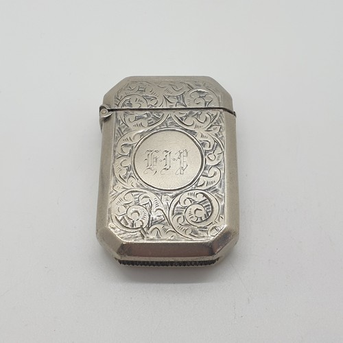 Silver plated vesta case - vesta, match