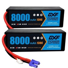 2x DXF 3S LiPo Battery 8000mAh 11.4V 130C EC5 Plug for RC Cars Losi HPI Strada