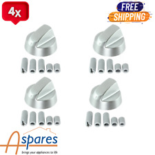 4X DELONGHI  Silver Grey Oven Cooker Hob Control Knob Switch + 5 Adaptor Kit