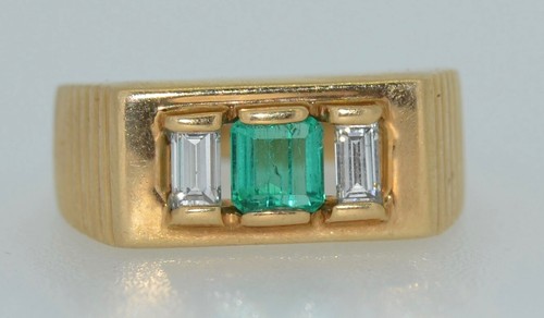 Retro 14k emerald - 14k, diamond
