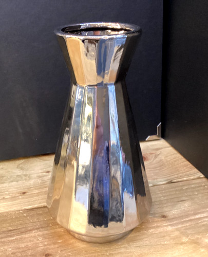 23cm tall faceted silver - faceted,