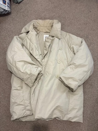 Zara beige padded coat