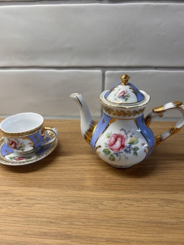 Miniature porcelain teapot cup - porcelain,