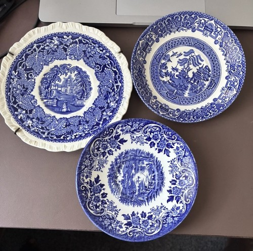 Blue white transferware - blue,