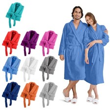 UNI SEX 100% COTTON BATHROBE SOFT SHAWL COLLAR TERRY TOWELING DRESSING GOWN