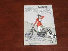 ORIGINAL  SIGNED GLAMOUR ADVERTISING POSTCARD - DE DION-BOUTON, BICYCLES.