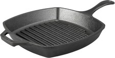 Lodge Grill Pan Cast Iron 10.5" Square Multi Use Restaurant Quality