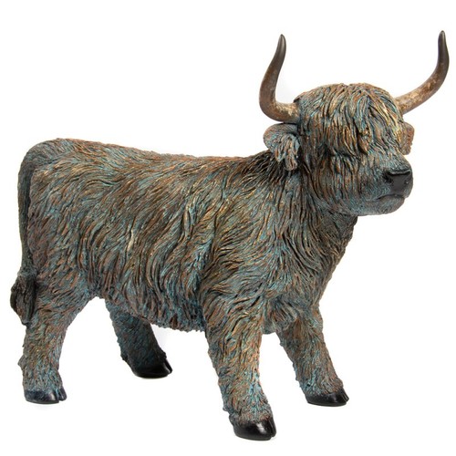 Highland cow walking statue - cow,