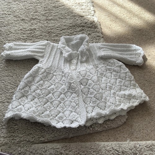 Hand knitted baby white - knitted,