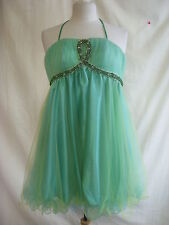 Ladies/Girls Prom Dress Size 4, HANNAH S green from yellow/blue layered net 1735