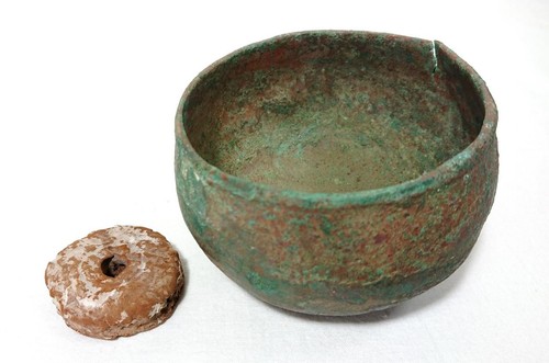 Ancient etruscan bronze bowl - ancient,