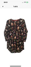 M&S Ladies Night Shirt Nightie Cotton Christmas Nightshirt animals Medium NEW.