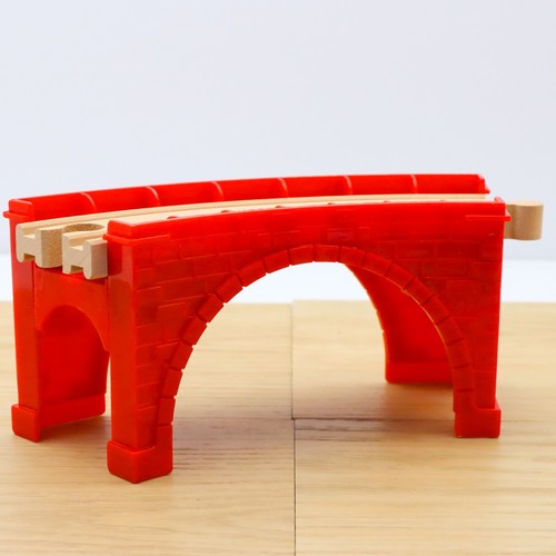 Wooden train track red curved - wooden,