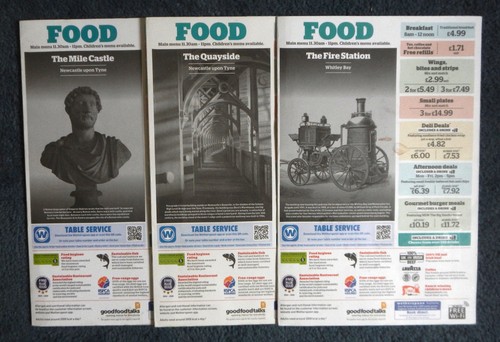 Six wetherspoons menus - wetherspoons,