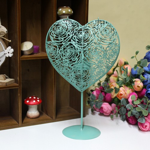 Heart candle holders - metal, tea