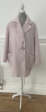 Women’s pale Pink Topshop mid Calf  Size 12 Faux Mohair Effect Db Winter Coat 