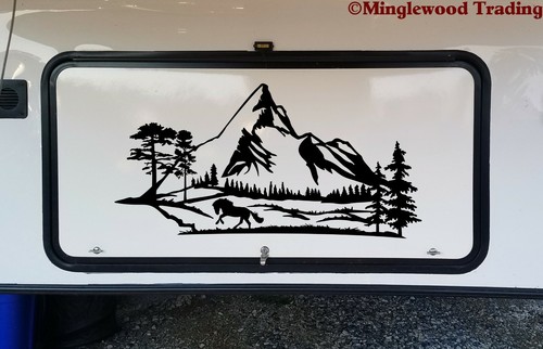 Horse mountain scene vinyl - horse,