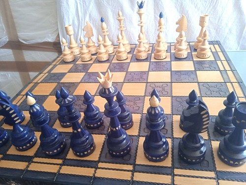 Vintage wooden chess - vintage,