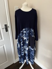Frank Usher Navy MIDI Dress With Pockets Size XL Armpit-Armpit 23” Length 44”