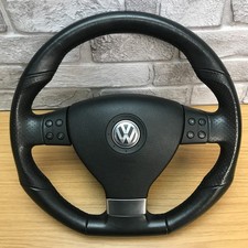 Genuine VW MK5 Golf GTI Black Leather MFSW steering wheel with SRS bag. 16D
