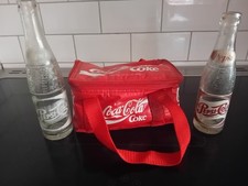 2 Vintage Pepsi-Cola Soda Bottles And Coca-Cola Small Cool Bag